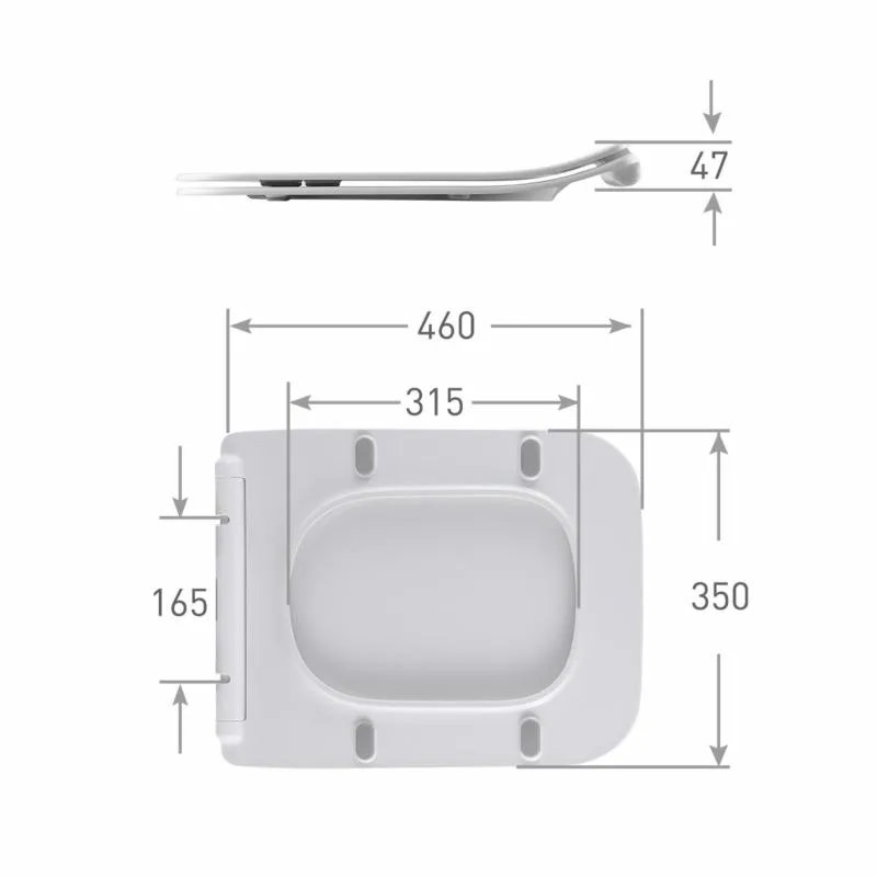 Сидіння для унітаза Qtap Crow 640 мікроліфт Duroplast 460x350x47 мм біле