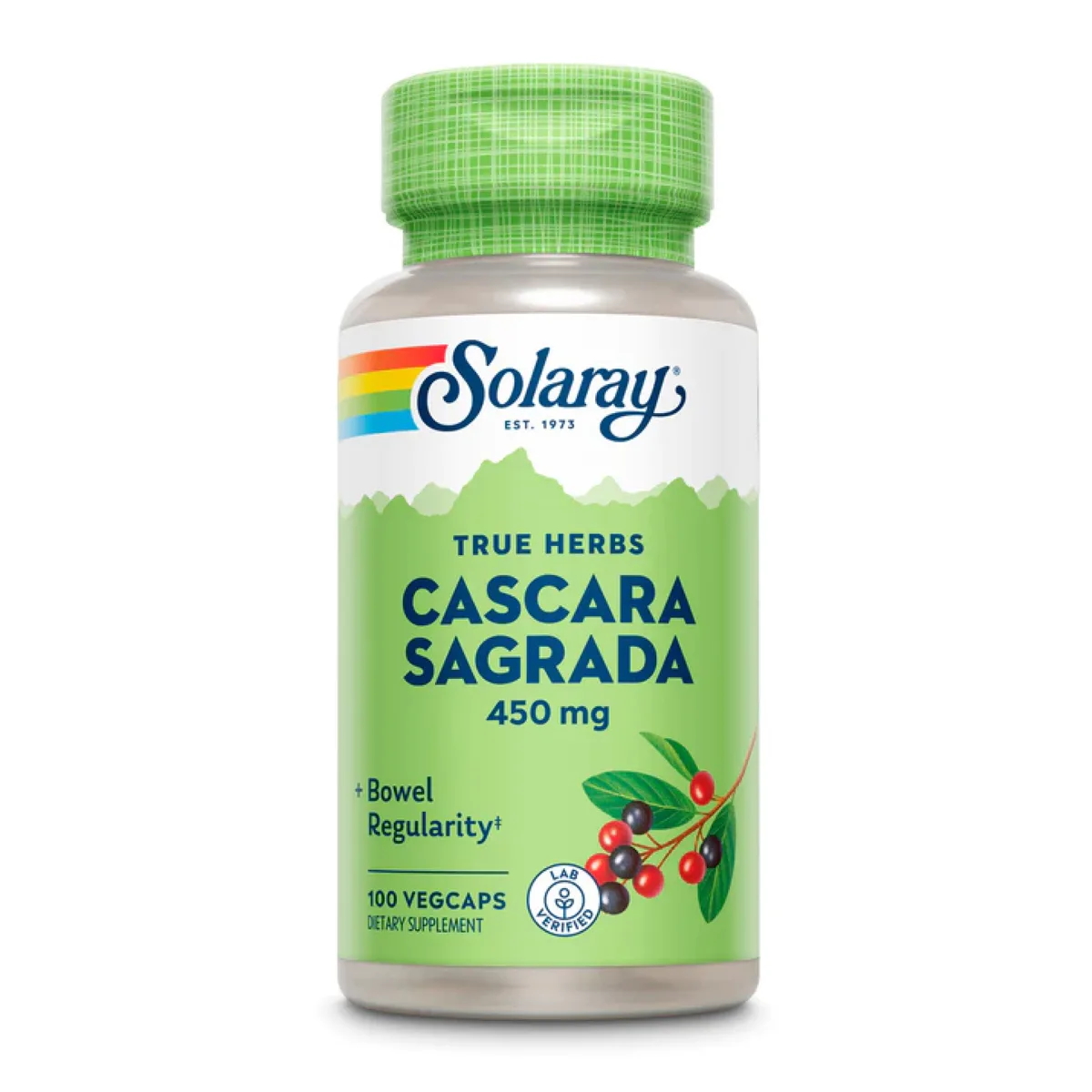 Каскара Саграда (Cascara Sagrada) кора Solaray 450 мг 100 капсул Вегетаріанські