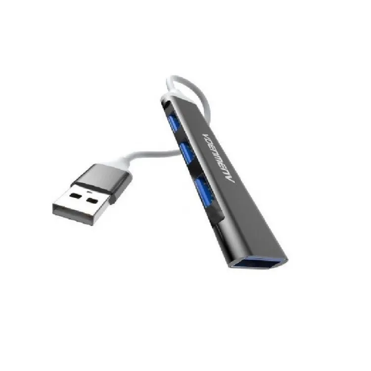 Розгалужувач USB 3.0 пластик 4 порти чорний