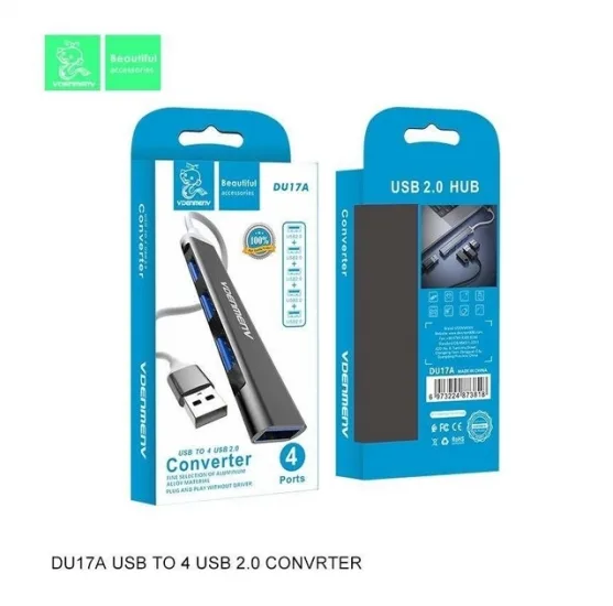 Разветвитель USB 3.0 пластик 4 порта черный