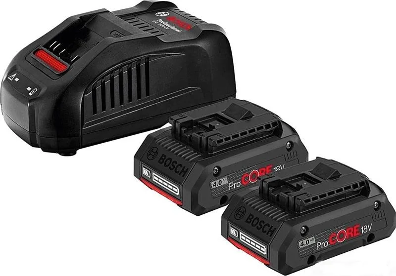 Комплект акумуляторів і зарядного пристрою Bosch Professional ProCore 18В 2х18В 4А·год ЗП