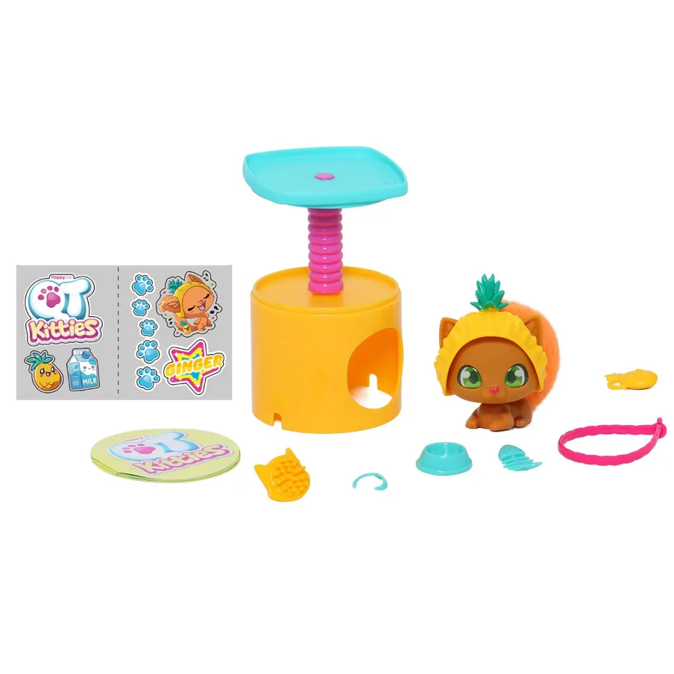 Детский игровой набор QT Kitties фигурка домик 6 аксессуаров материал пластик цвет мультиколор