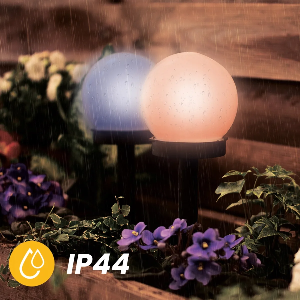 Набір 6 шт садових LED куль 10 см полікарбонат RGB асорті LumiLED