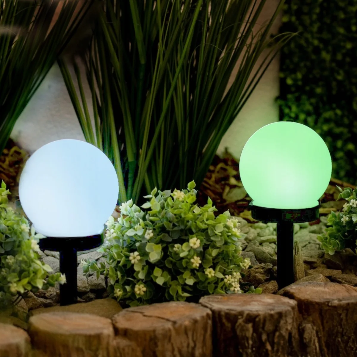 Набір 6 шт садових LED куль 10 см полікарбонат RGB асорті LumiLED