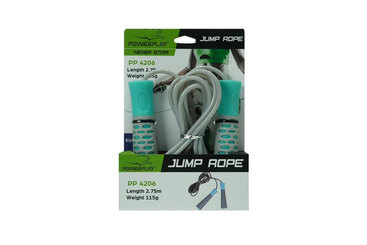 Скакалка Active Point ПВХ 2,75 м Сіра М'ятна