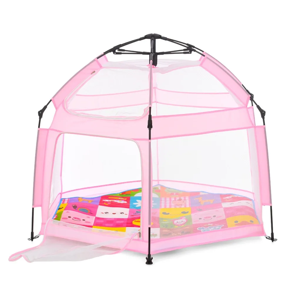 Дитячий манеж Bambi дихаюча сітка 146х127х110 см Powder Pink