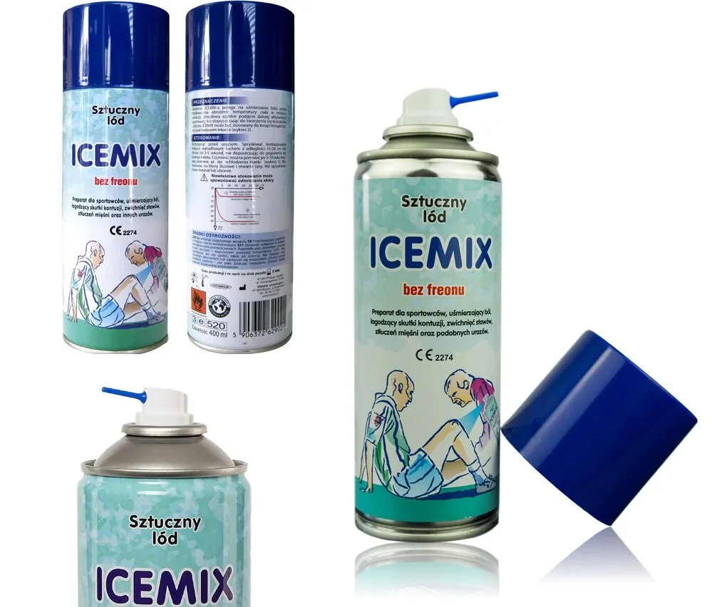 Охолоджуючий спрей ICEMIX 400 мл ментоловий заморозка для зняття болю