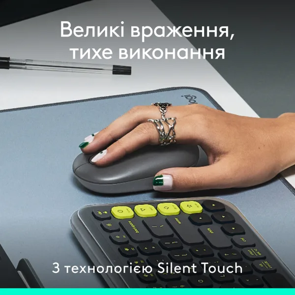 Мышь Logitech оптическая маленькая беспроводная Bluetooth серая.