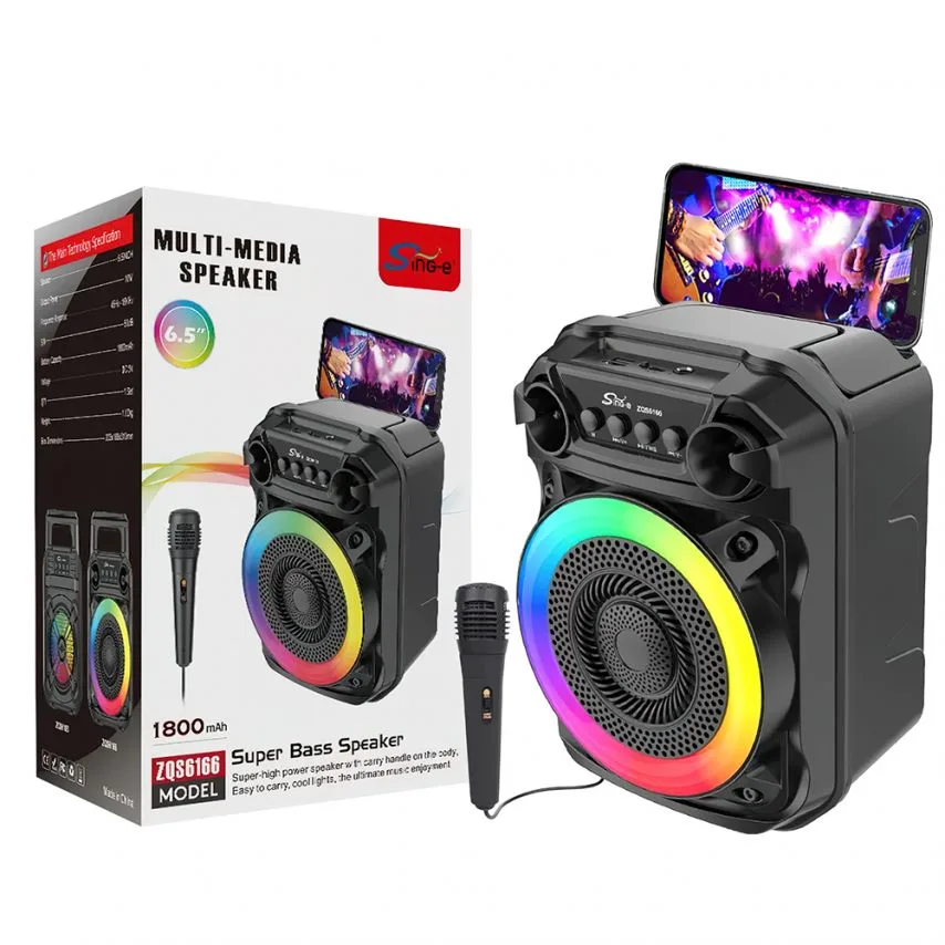 Портативна колонка Bluetooth 12W 303х198х163 мм Чорна
