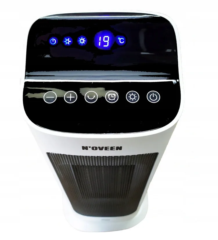 Керамічний обігрівач Noveen PTC2000 1400 2000 Вт з осциляцією та таймером Чорний
