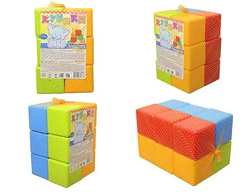 Набір кольорових кубиків Colorplast 12 штук для розвитку моторики та уяви 1+
