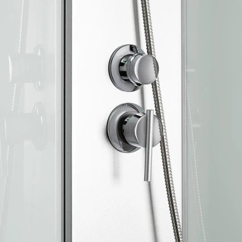 Душовий бокс Lidz Tani SB90x90.SAT.HIGH.FR з сидінням 90x90 см матове скло біле