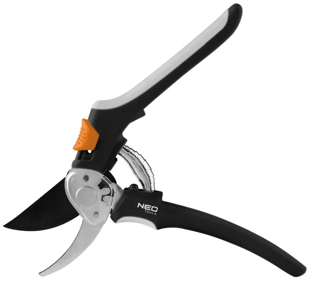 Секатор плоский Neo Tools, діаметр різу 18 мм, довжина 200 мм, вага 206 г.