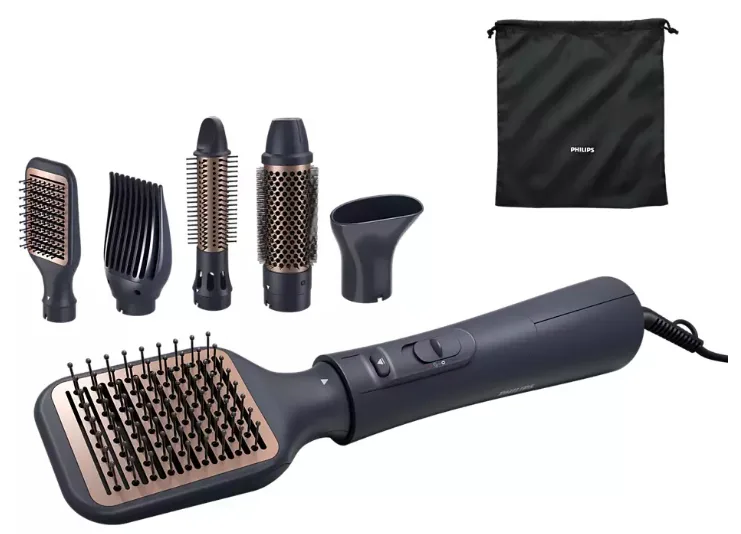 Фен-щітка Philips 1000 Вт керамічна синя 19,5х28 см