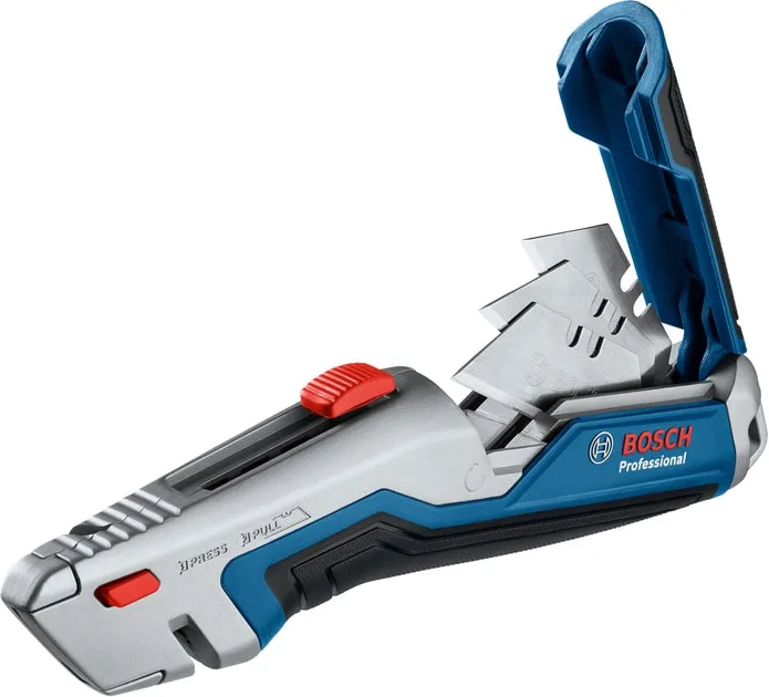 Складной трапециевидный нож для строительства Bosch Professional, пластиковый корпус, 253 мм.