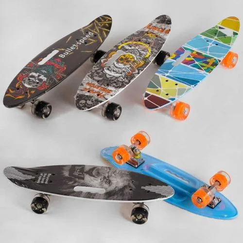 Скейтборд Best Board с подсветкой для детей овальная доска 60 см легкий компактный скейт