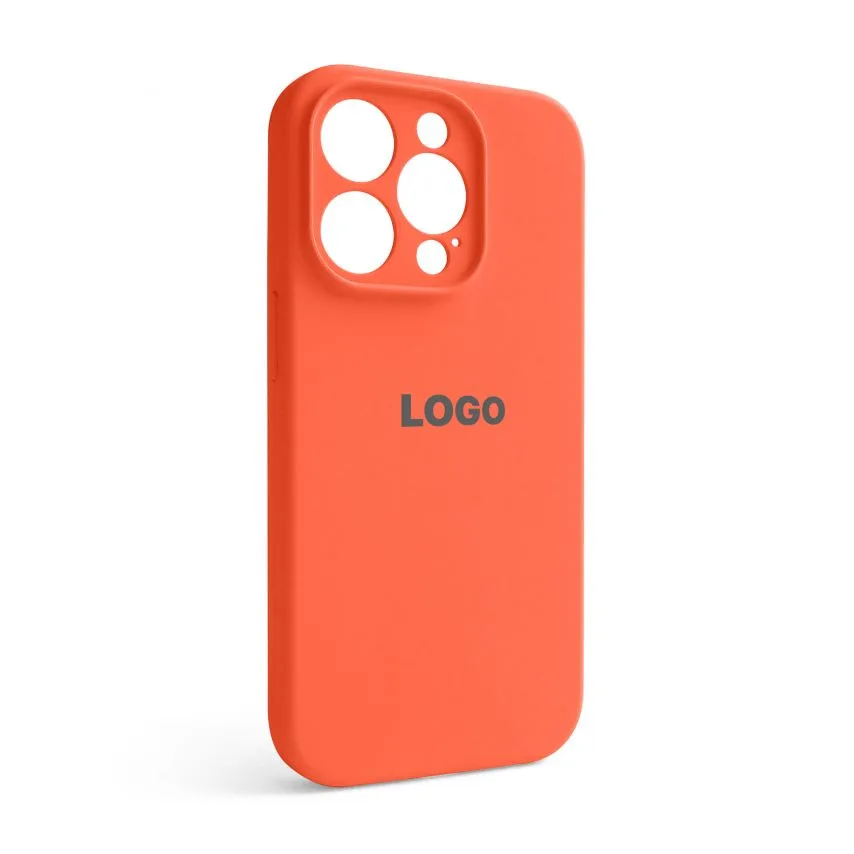 Чохол Silicone Case для iPhone 14 Pro силіконовий помаранчевий закрита камера