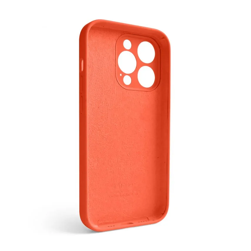 Чохол Silicone Case для iPhone 14 Pro силіконовий помаранчевий закрита камера
