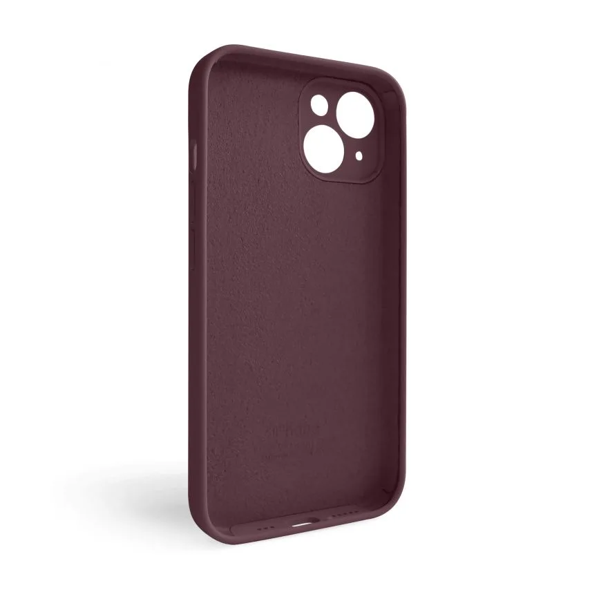 Чохол Silicone Case для Apple iPhone 14 силіконовий бордовий закрита камера