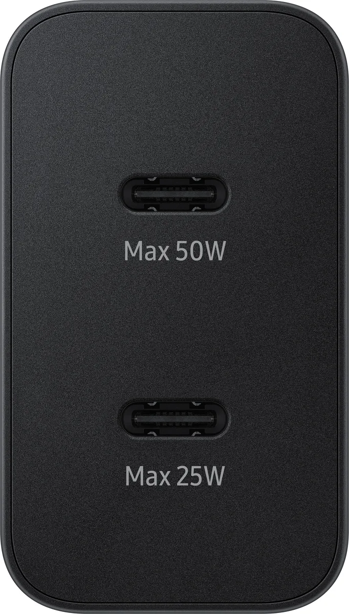 Зарядний пристрій мережевий Samsung 50Вт 2xUSB-С, кабель USB-C > USB-C, 1.8м, чорний