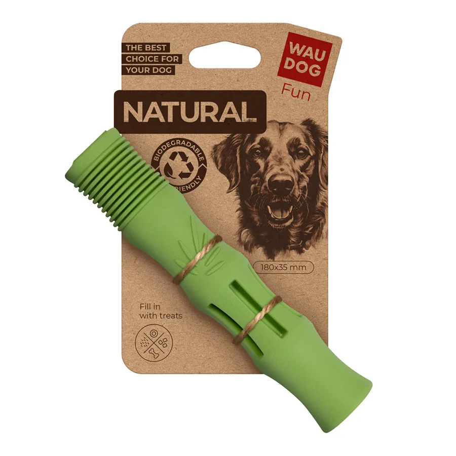 Іграшка для собак WAUDOG Fun Natural Палиця 18 см біорозкладна гума зелена