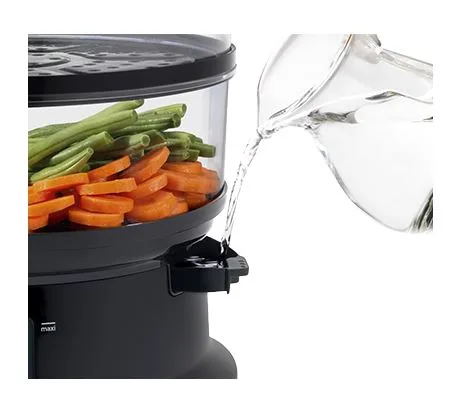 Пароварка Tefal Convenient, 900 Вт, ємність 2.9/3.1 л, водяний резервуар 1.5 л, механічне управління, пластиковий корпус, чорний к