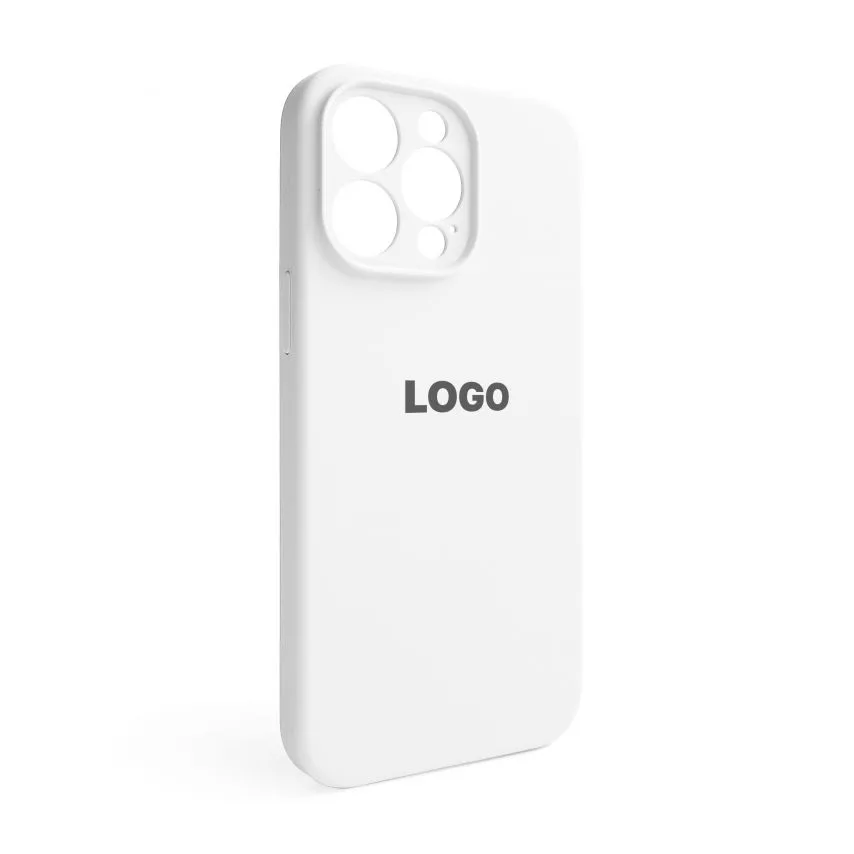 Чохол Silicone Case для iPhone 14 Pro Max силіконовий білий закритий низ