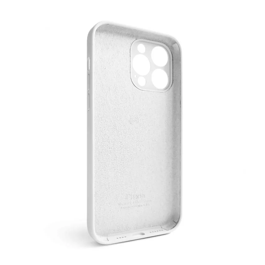 Чохол Silicone Case для iPhone 14 Pro Max силіконовий білий закритий низ