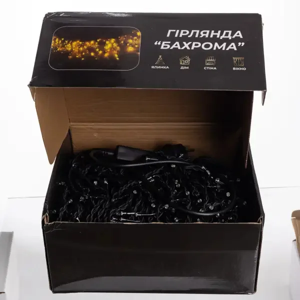 Вулична гірлянда Бахрома 50 м 840 LED чорний провід різнокольоровий
