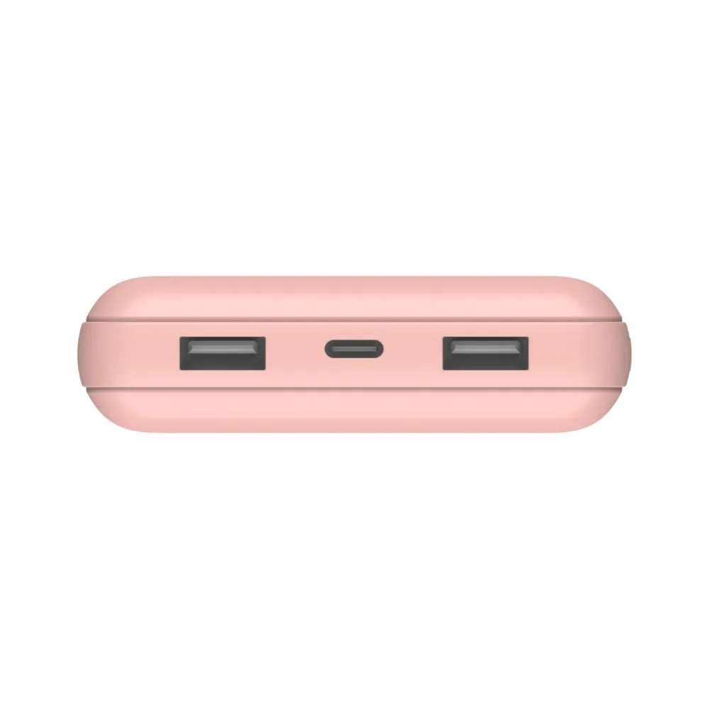 Акумулятор портативний літій-іонний Power Bank Belkin 20000мА·год, 15Вт, 2хUSB-A/USB-C, рожевий