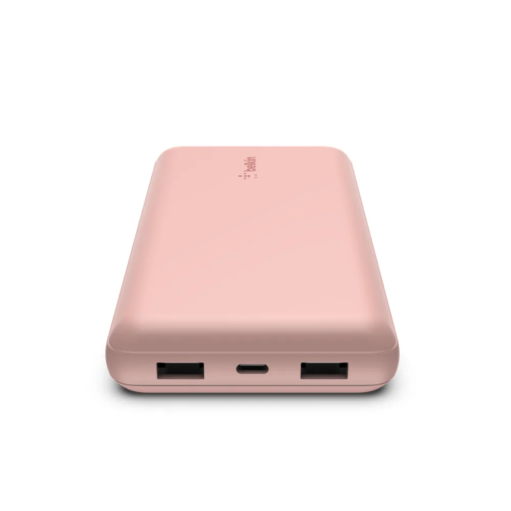 Акумулятор портативний літій-іонний Power Bank Belkin 20000мА·год, 15Вт, 2хUSB-A/USB-C, рожевий