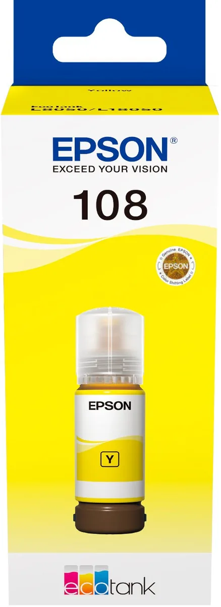 Контейнер з чорнилом Epson 108 EcoTank L8050/L18050 yellow
