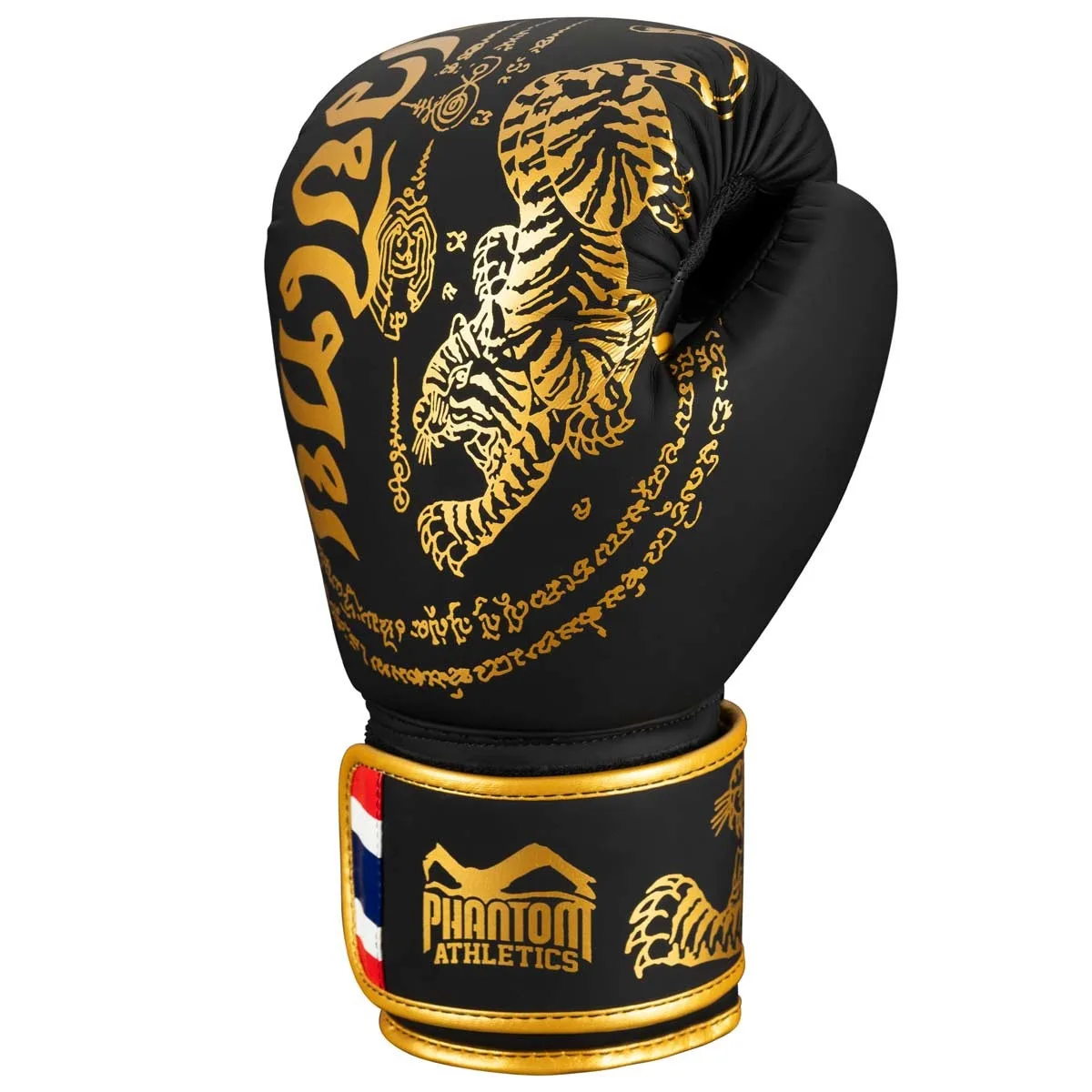 Боксерские перчатки Phantom PU 10 унций черные золотые