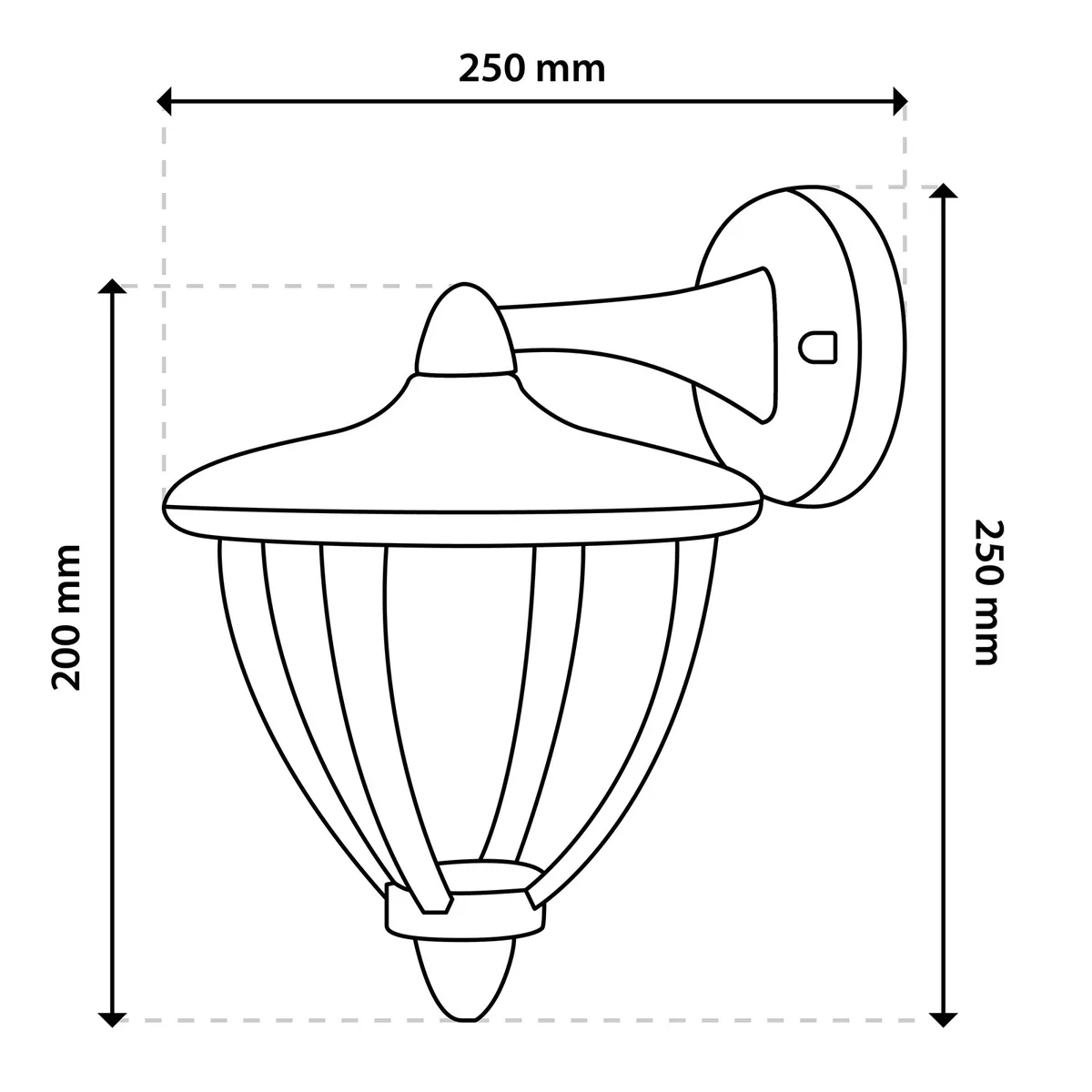 Настінний ліхтар LumiLED металевий чорний 25х25х20 см IP44 E27