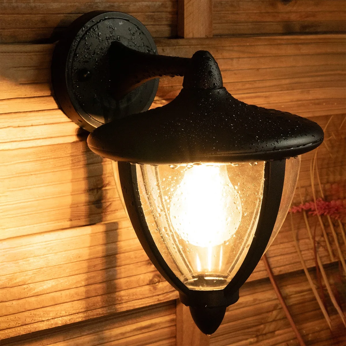 Настінний ліхтар LumiLED металевий чорний 25х25х20 см IP44 E27