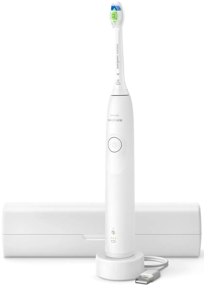 Електрична зубна щітка Philips Sonicare 5300 Series, 62 тис. коливань/хв, 1 насадка, з футляром, біла.