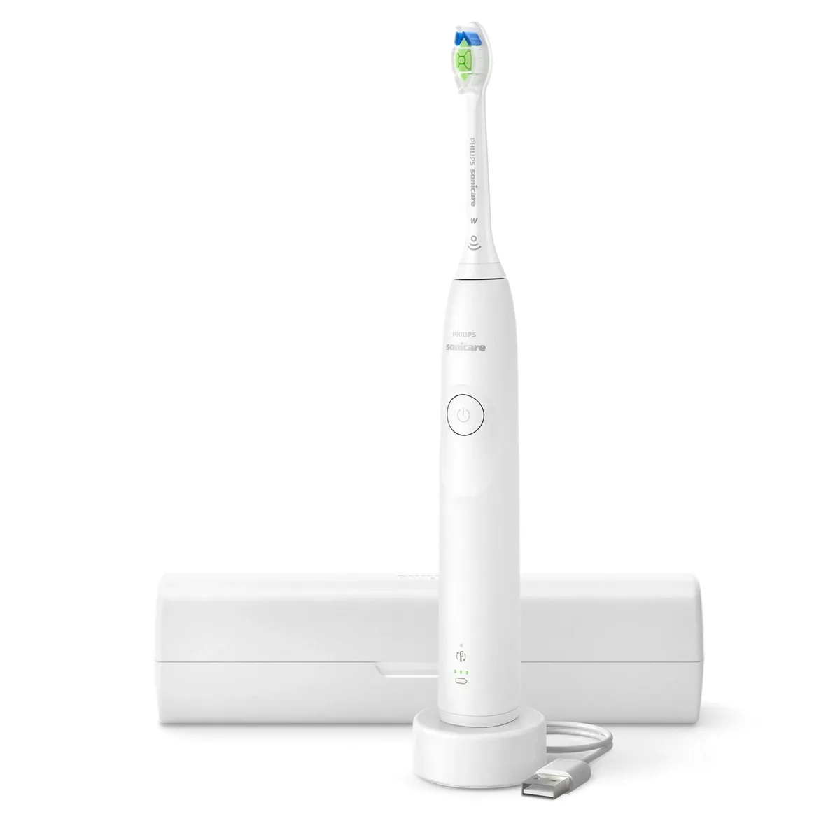 Електрична зубна щітка Philips Sonicare 5300 Series, 62 тис. коливань/хв, 1 насадка, з футляром, біла.