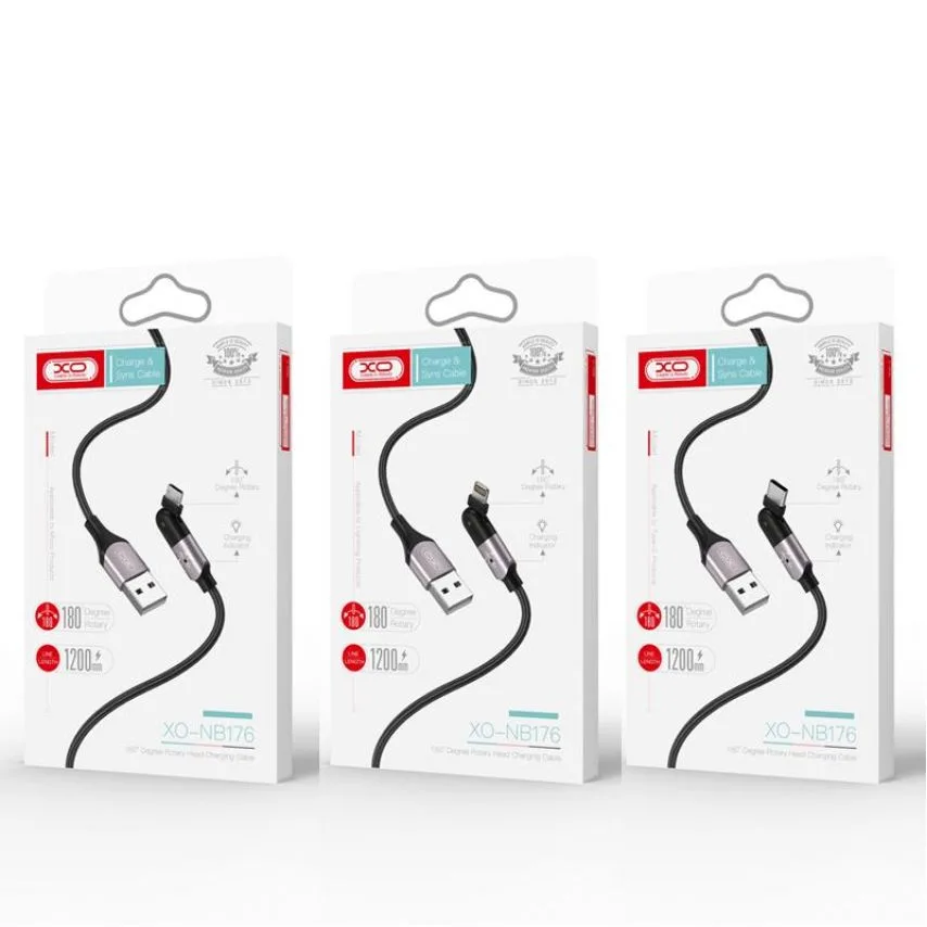 Кабель USB XO тканинний Micro 2.4A 1.2м чорний Quick Charge