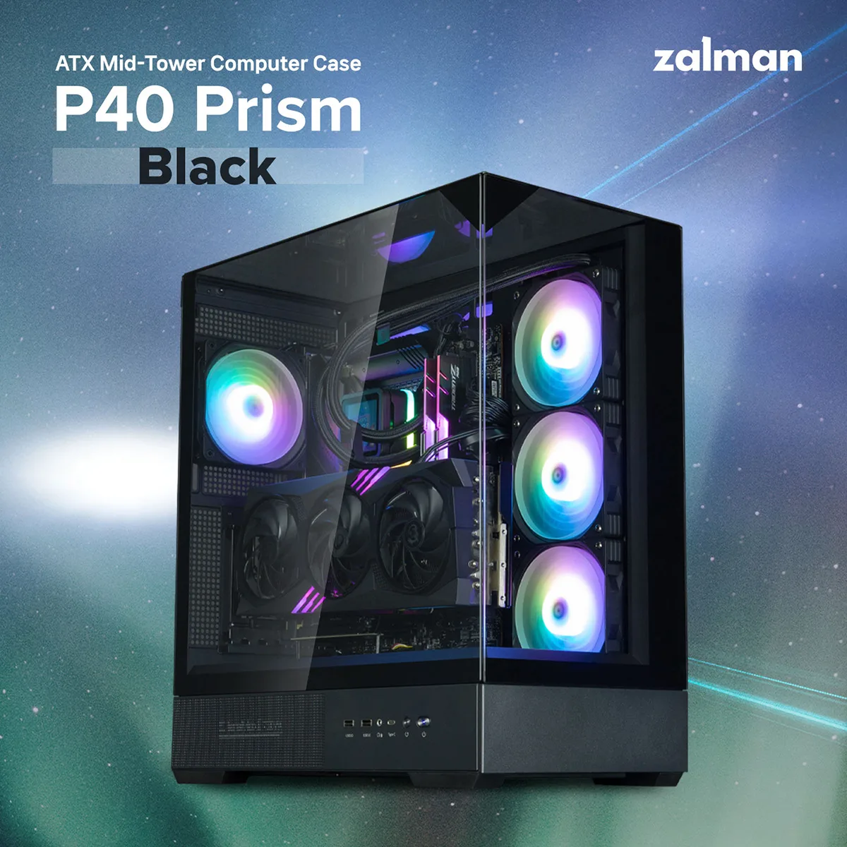 Корпус Zalman чорний Mid Tower ATX зі скляними панелями 1x120мм ARGB 1xUSB Type-C
