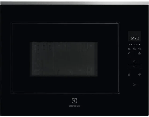 Вбудована мікрохвильова піч Electrolux, 25 л, електронне управління, 900 Вт, дисплей, чорного кольору.