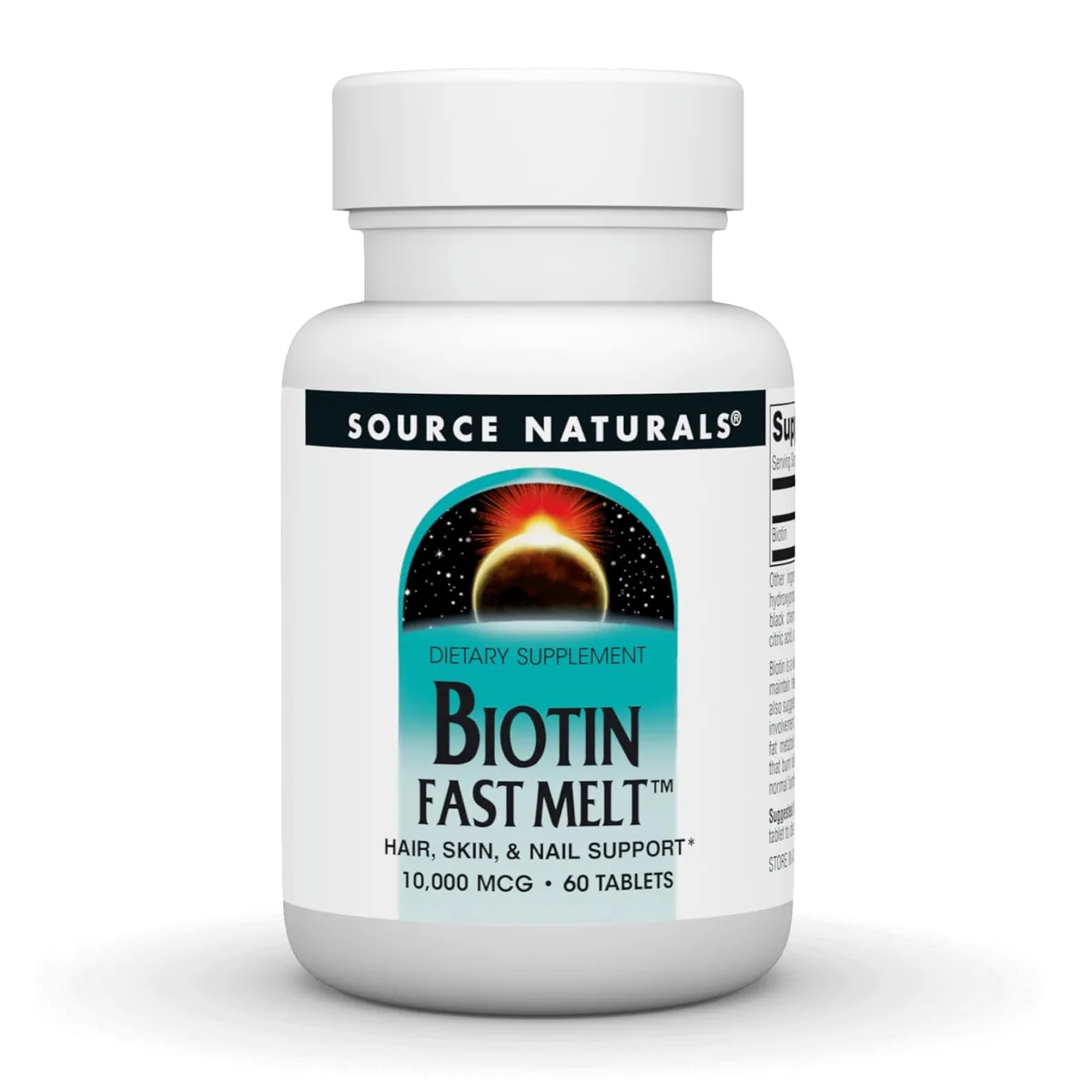Біотин Fast Melt 10000 мкг 60 таблеток Source Naturals для волосся, шкіри, нігтів.