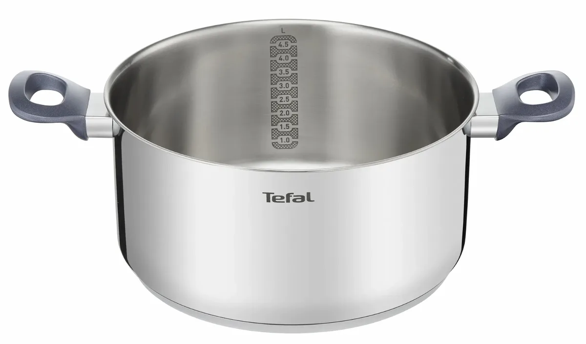 Каструля Tefal Daily Cook з кришкою, 24 см, з нержавіючої сталі, алюмінієвого сплаву та бакелітовою ручкою.