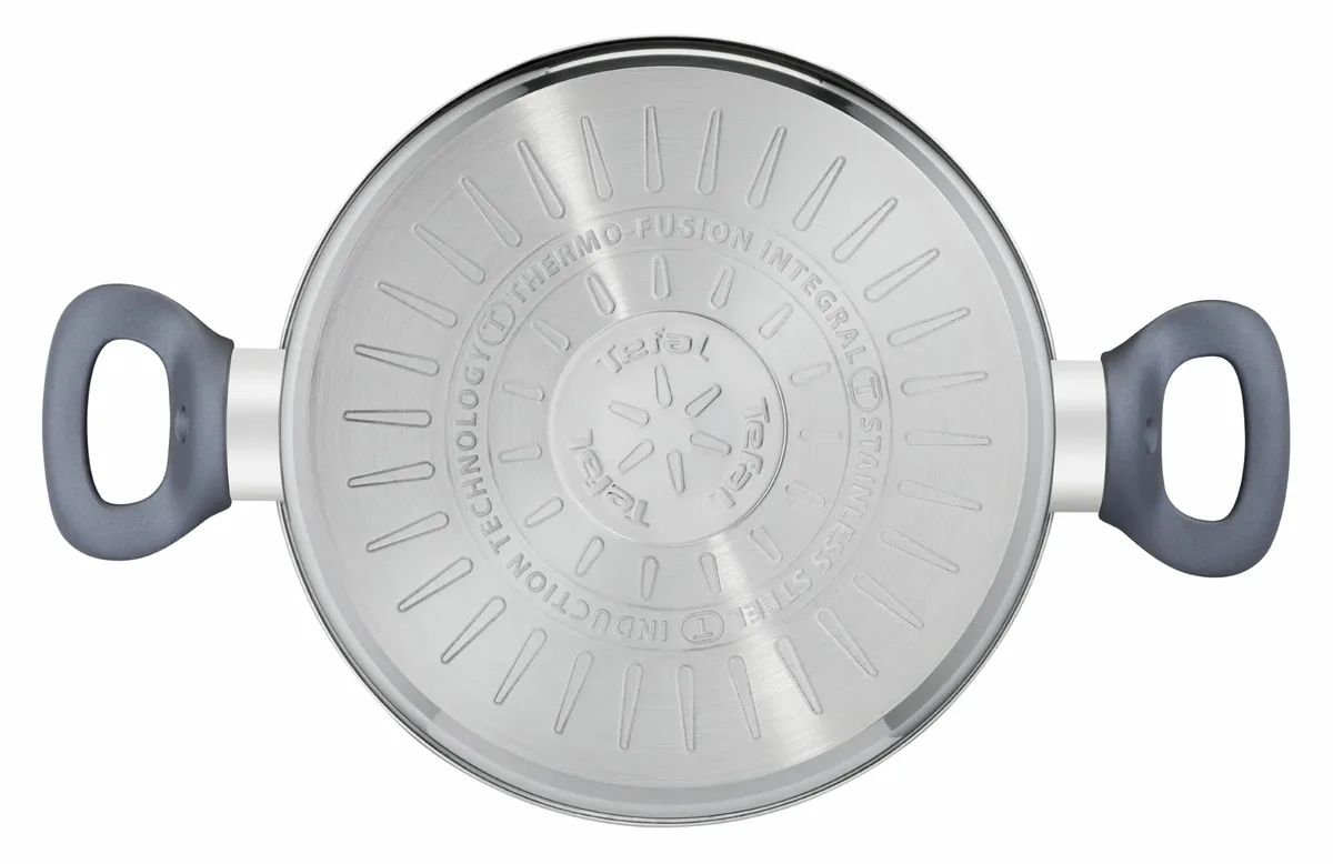 Каструля Tefal Daily Cook з кришкою, 24 см, з нержавіючої сталі, алюмінієвого сплаву та бакелітовою ручкою.