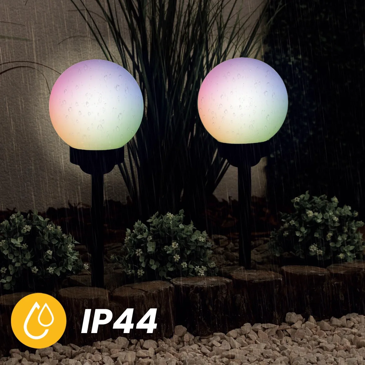 Садовые LED шары LumiLED 15 см поликарбонат RGB ассорти 4 шт на солнечной батарее