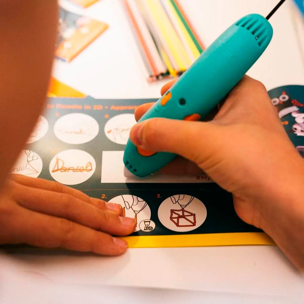 Набір стрижнів 3Doodler Start PLA 75 шт зелений жовтий рожевий