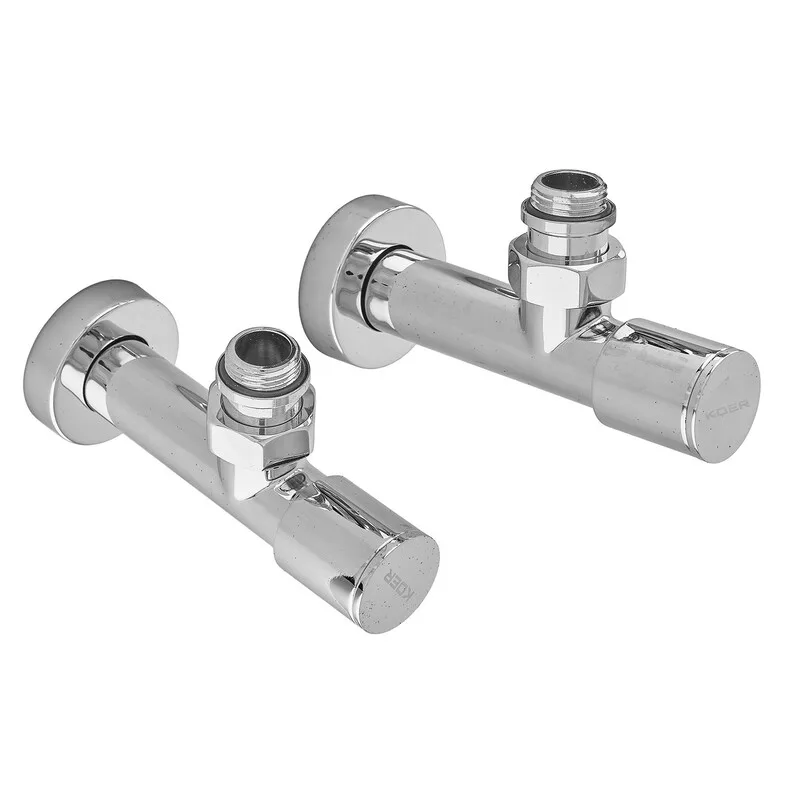 Комплект кранів 1/2'' KR.SET.533 хромований сталевий для рушникосушки