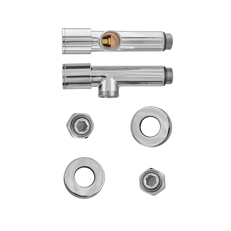 Комплект кранів 1/2'' KR.SET.533 хромований сталевий для рушникосушки
