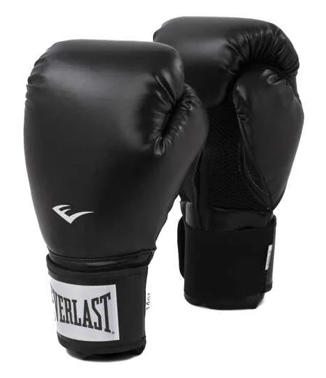 Боксерські рукавиці Everlast шкіра 12 унцій чорні унісекс
