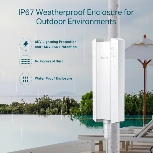 Точка доступу TP-Link Outdoor AX1800 Gigabit Ethernet 280х106х57 мм Білий