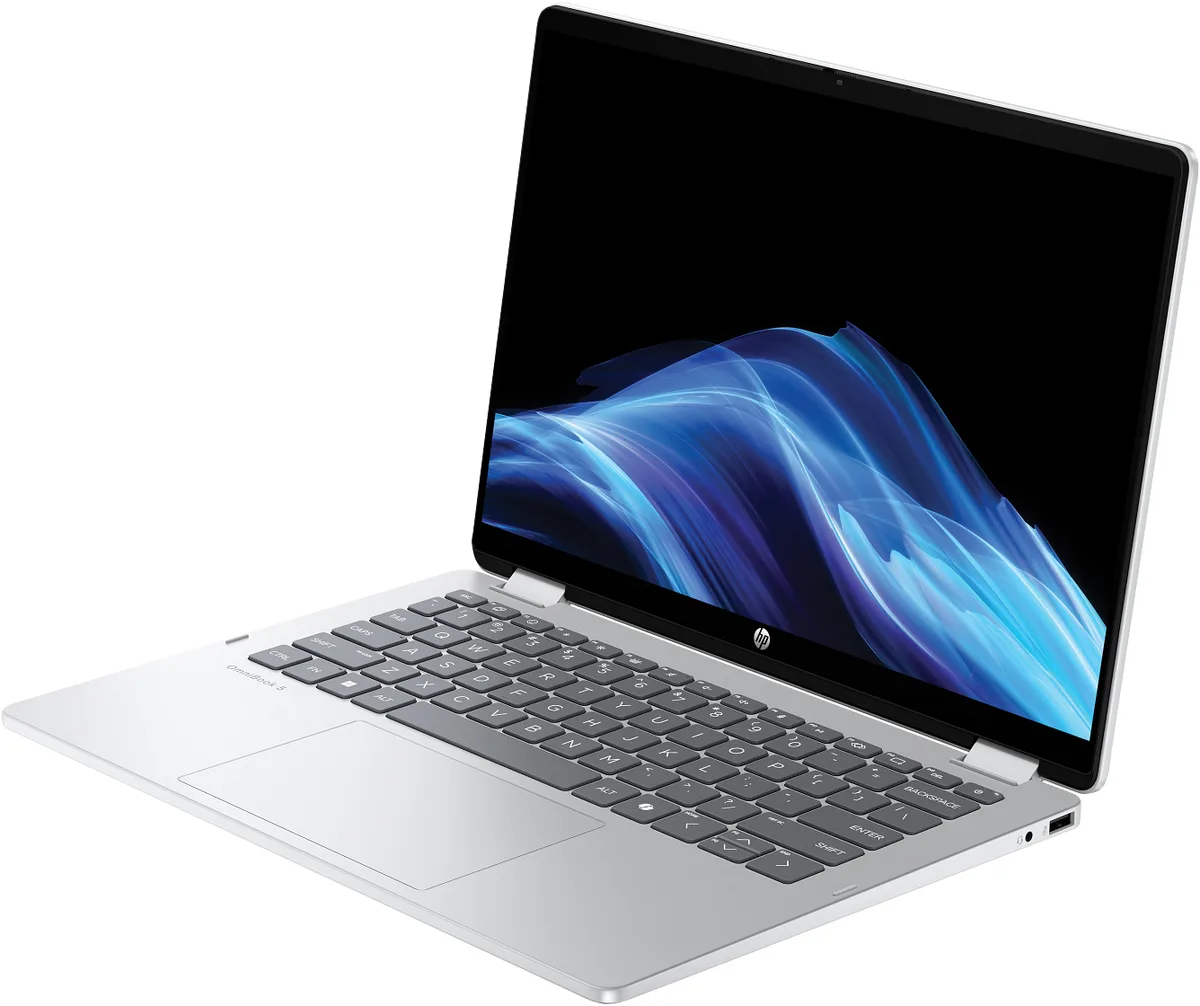 Ноутбук HP OmniBook 5 Flip x360 14" WUXGA IPS Touch, Intel 7-150U, 24GB, F1TB, UMA, DOS, сріблястий